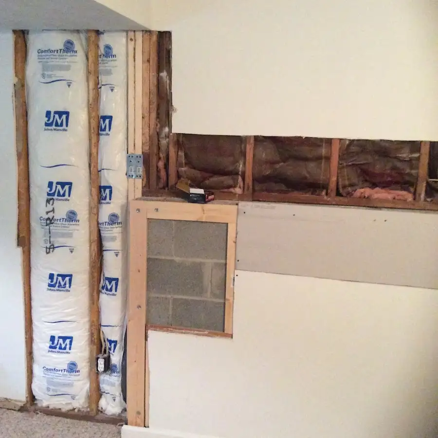 Wall insulation replacement during Contents Cleaning & Restoration in Columbia Heights